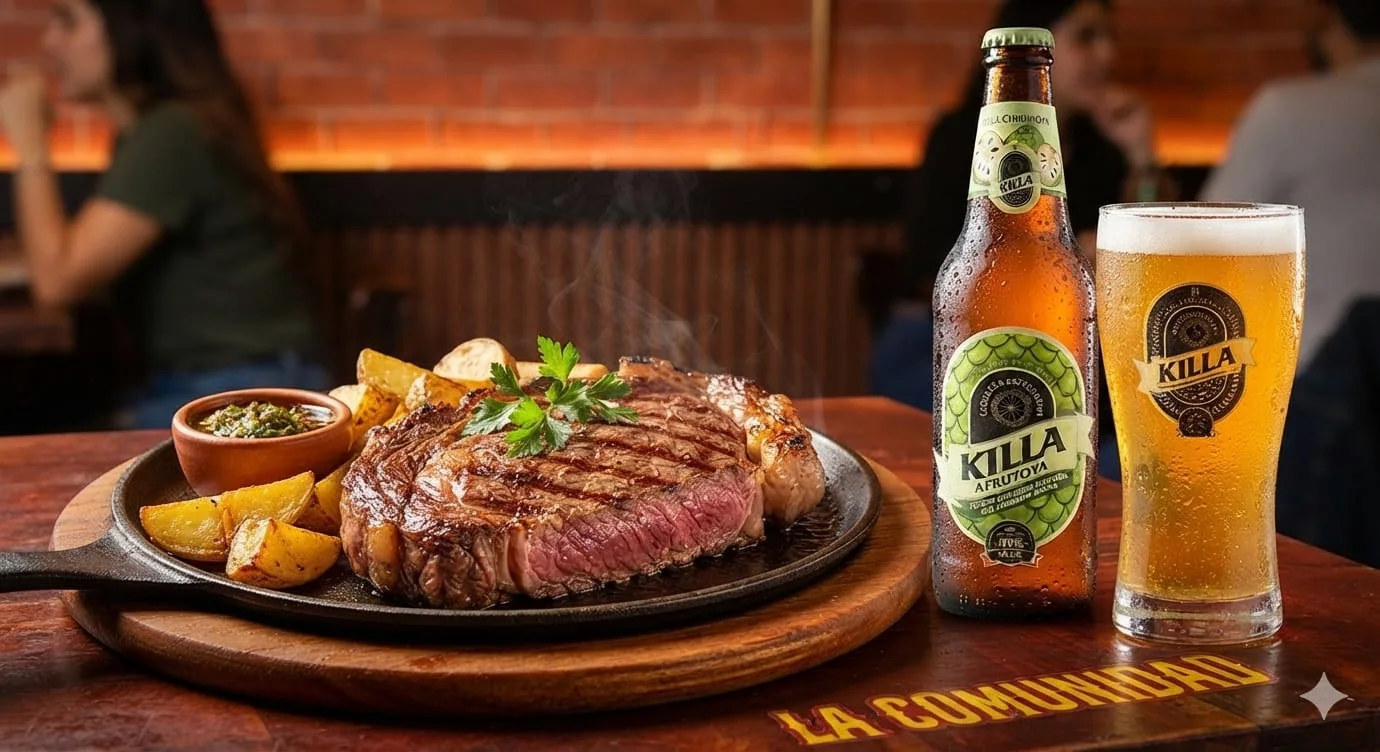 Platos y cervezas en Killa