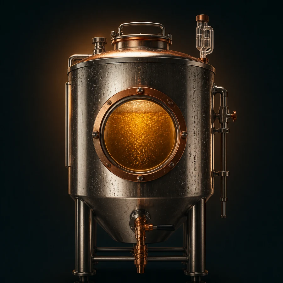 Cerveza fermentando en un tanque artesanal