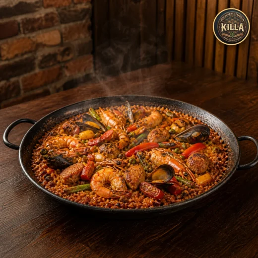 Paella Española de la carta Taproom Killa